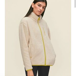 New with tags Girlfriend Collective Cream Recycled Full-Zip Fleece - size medium